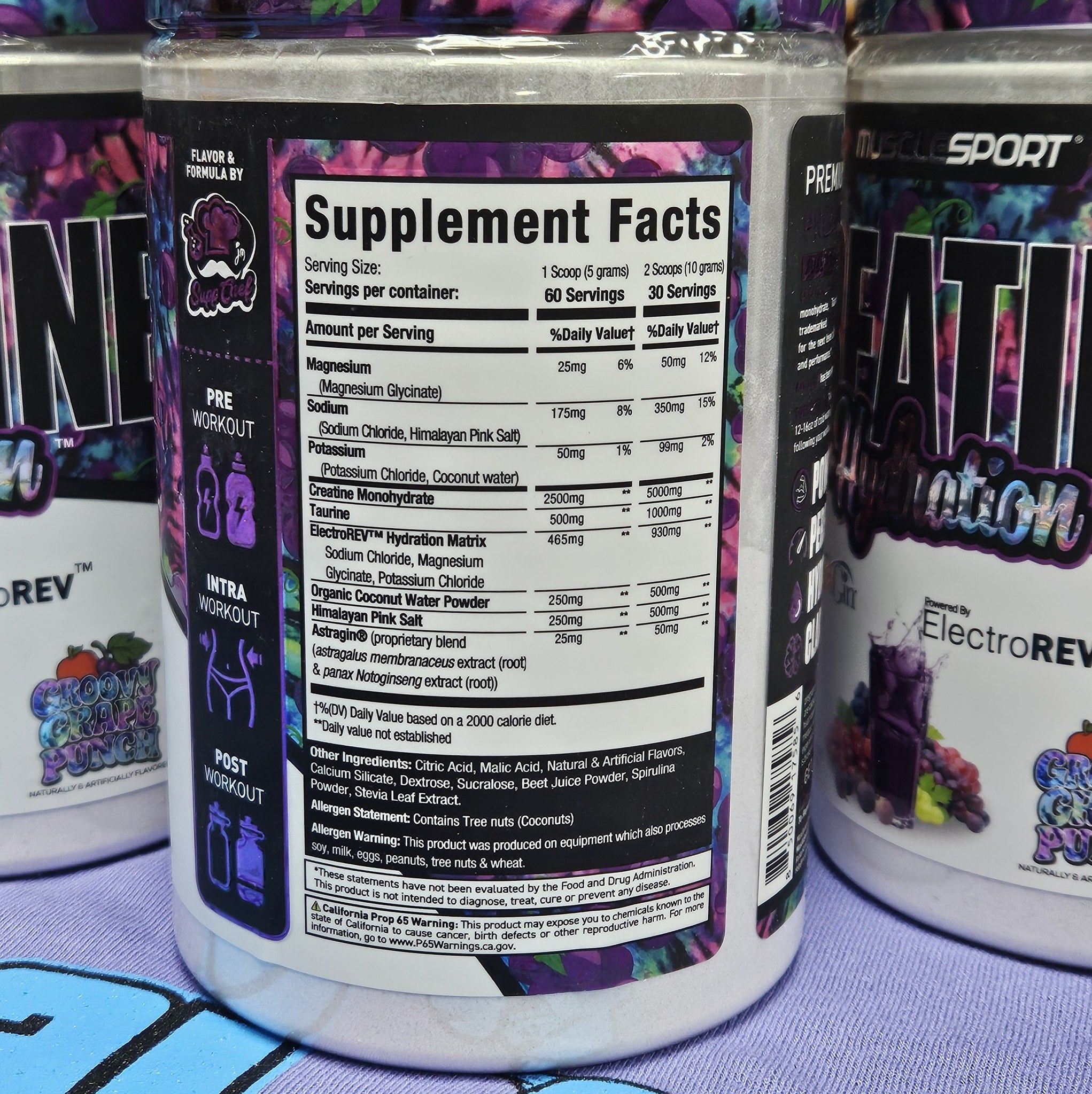 Musclesport Creatine+Hydration™ Groovy Grape 300Grams