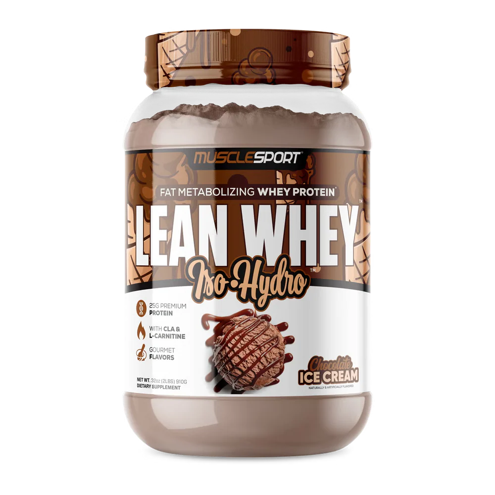Musclesport Lean Whey Iso Hydro Gourmet Protein Chocolate Ice Cream 2lb