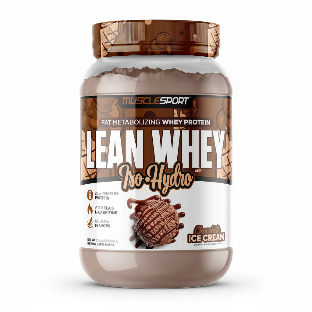 Musclesport Lean Whey Iso Hydro Gourmet Protein Chocolate Ice Cream 2lb