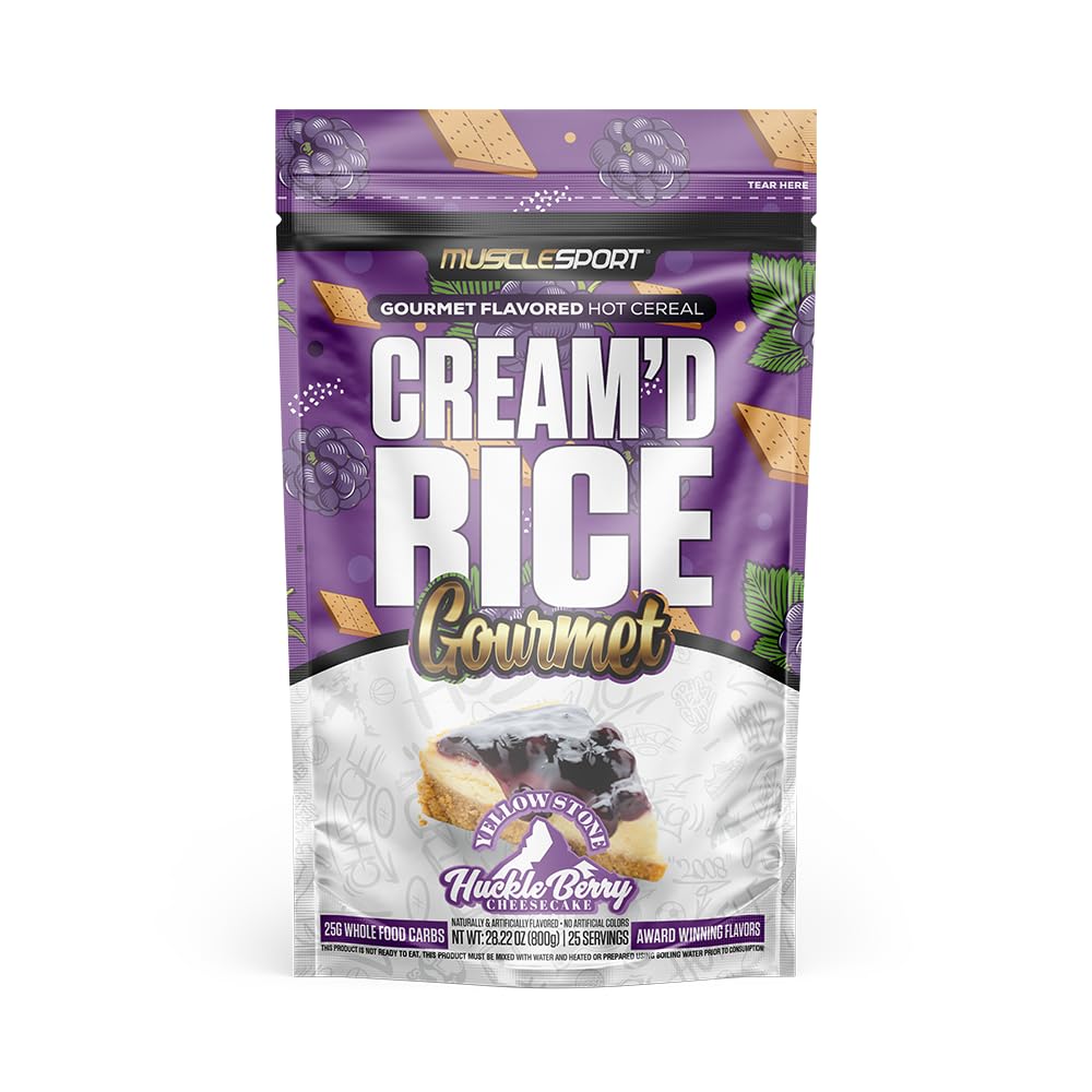 Musclesport Cream'd Rice Gourmet Rice Huckleberry Cheesecake - Hot Cereal 25 Servings
