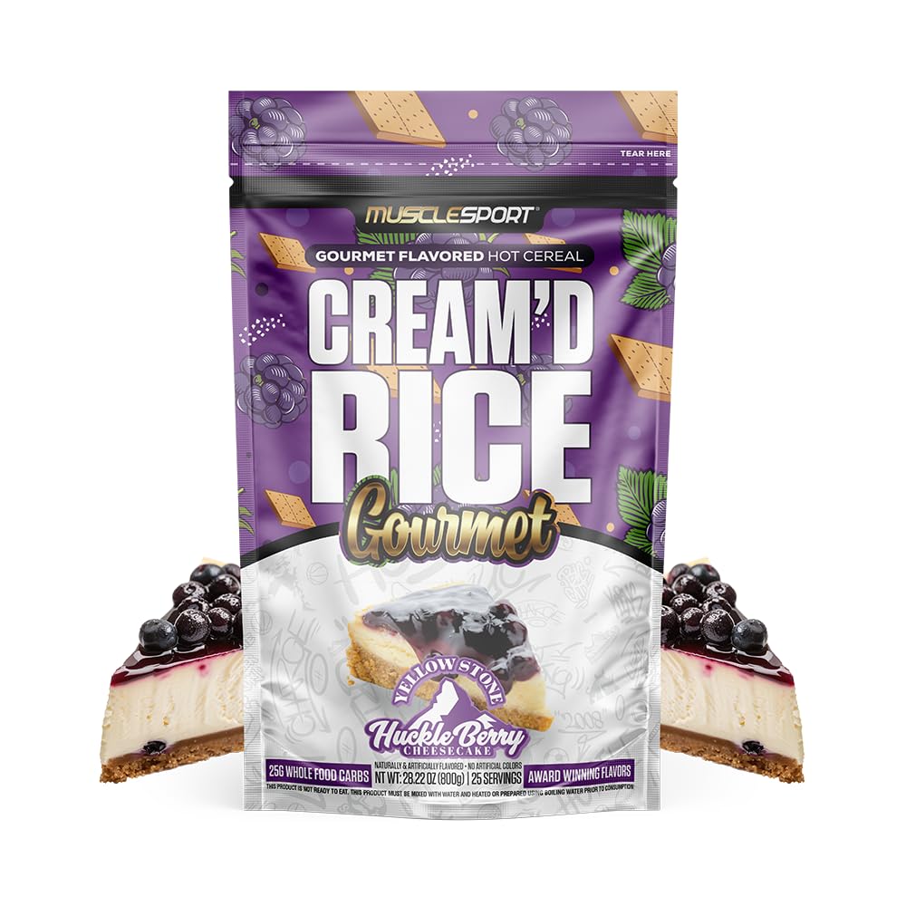 Musclesport Cream'd Rice Gourmet Rice Huckleberry Cheesecake - Hot Cereal 25 Servings