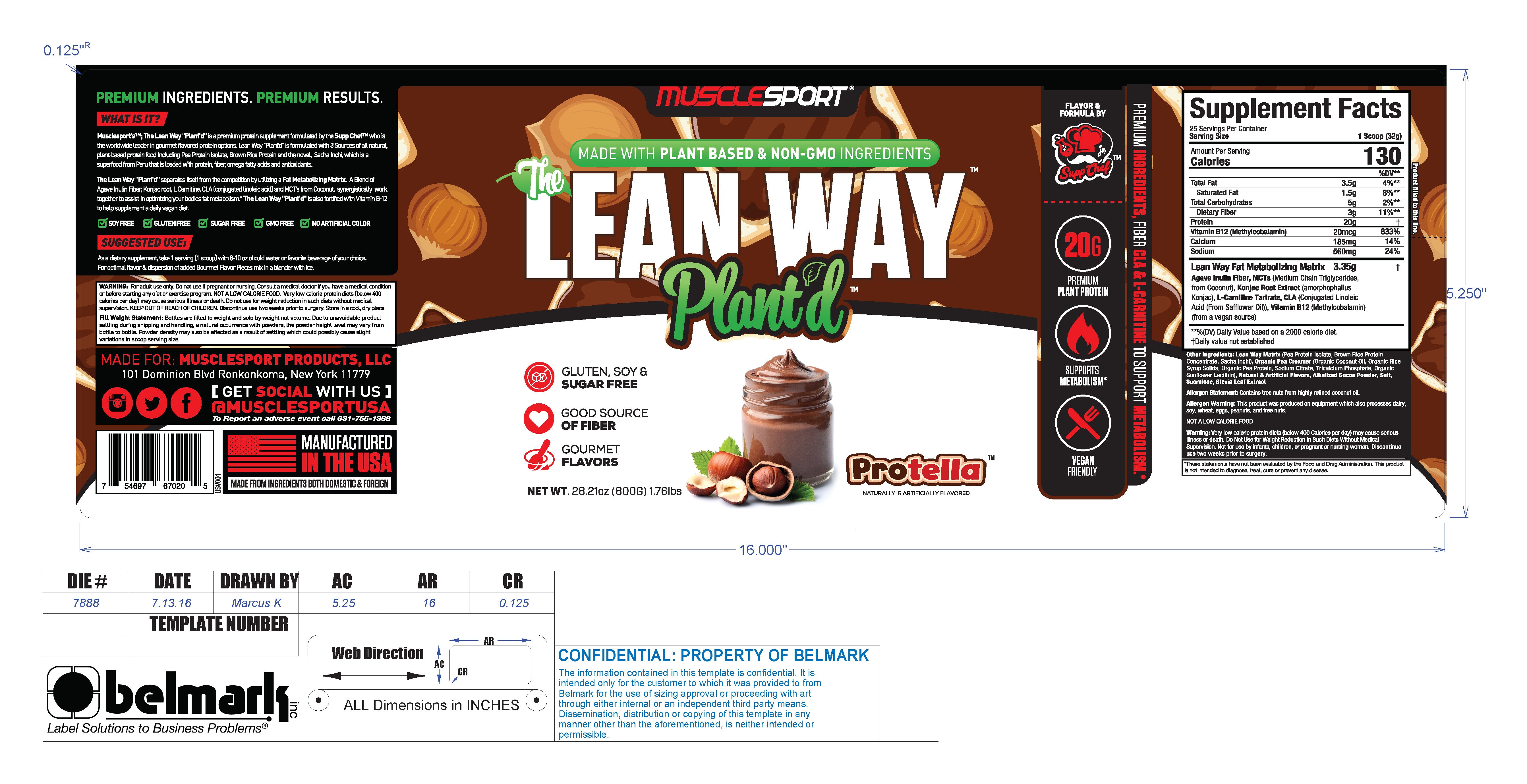 Musclesport The Lean Way Plant'd Protella - Plant Based