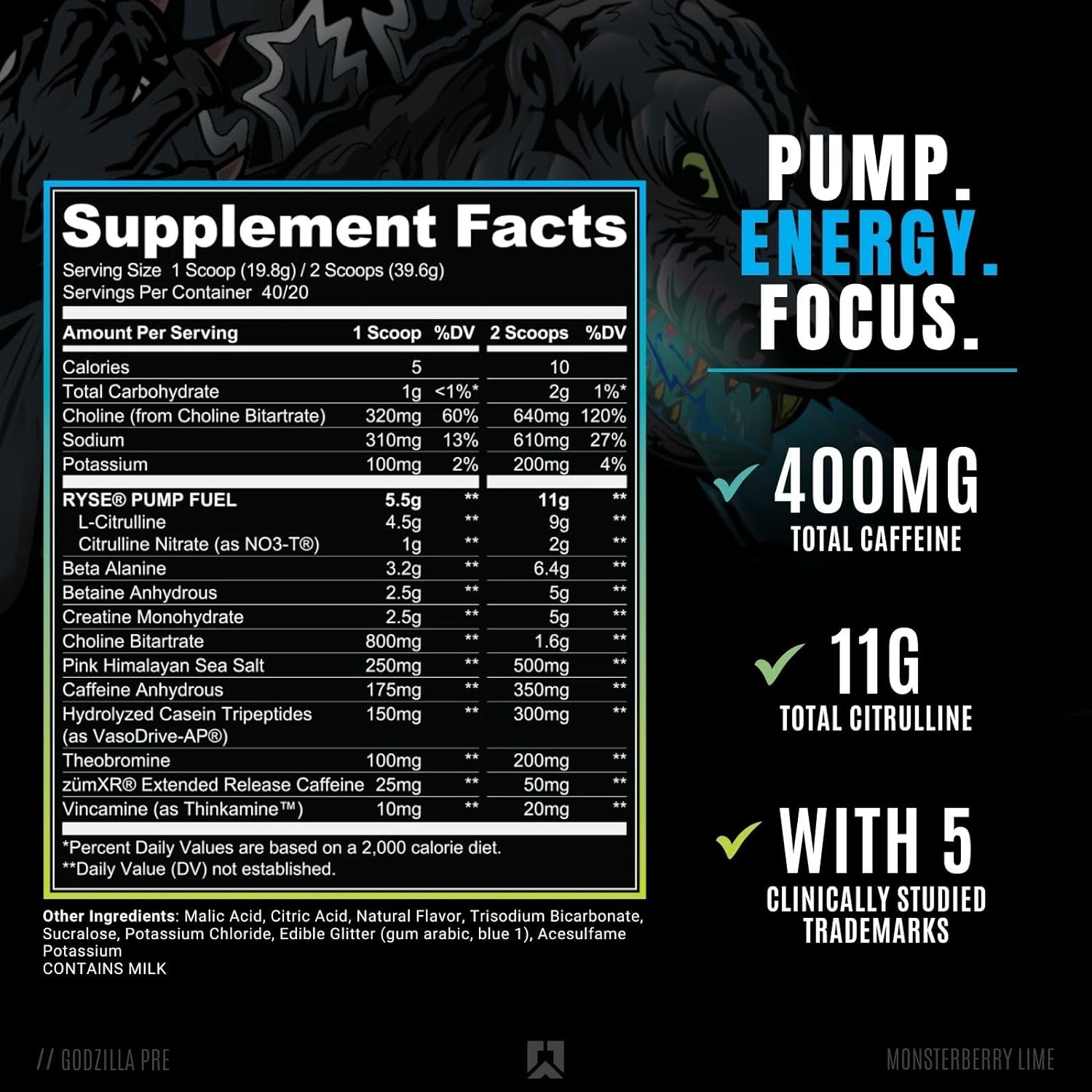 RYSE Godzilla Pre Workout 40 Serv