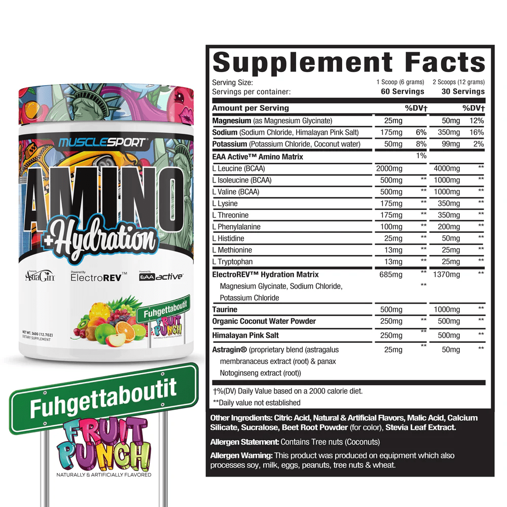 Musclesport Amino+Hydration™ Fruit Punch 360Grams