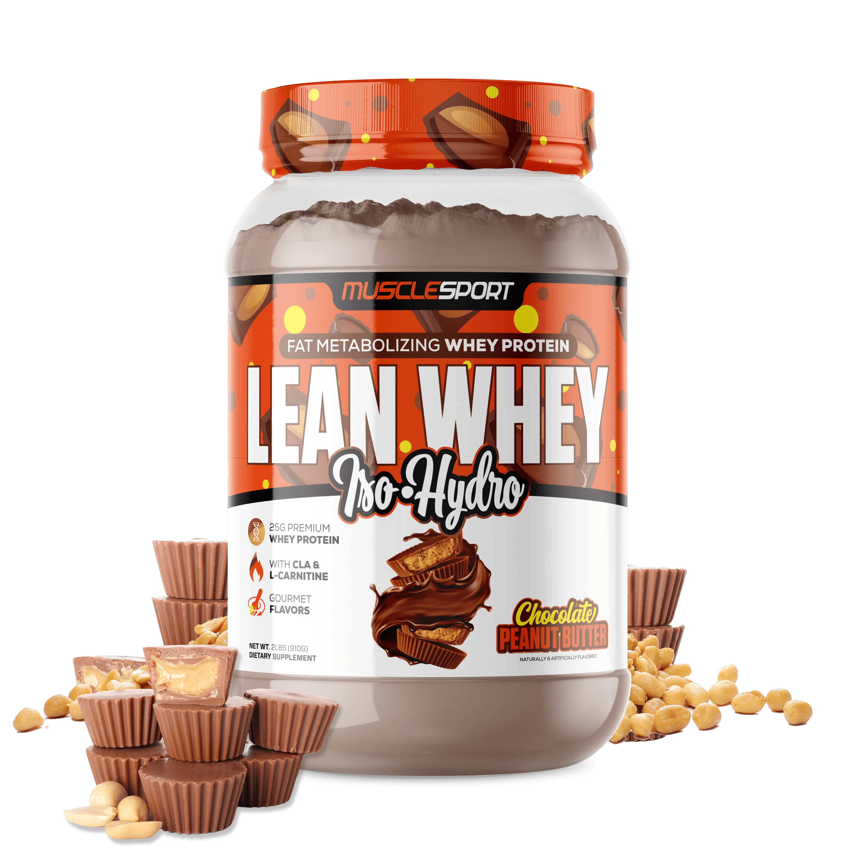 Musclesport Lean Whey Iso Hydro Gourmet Protein Choco Peanut Butter 2lb