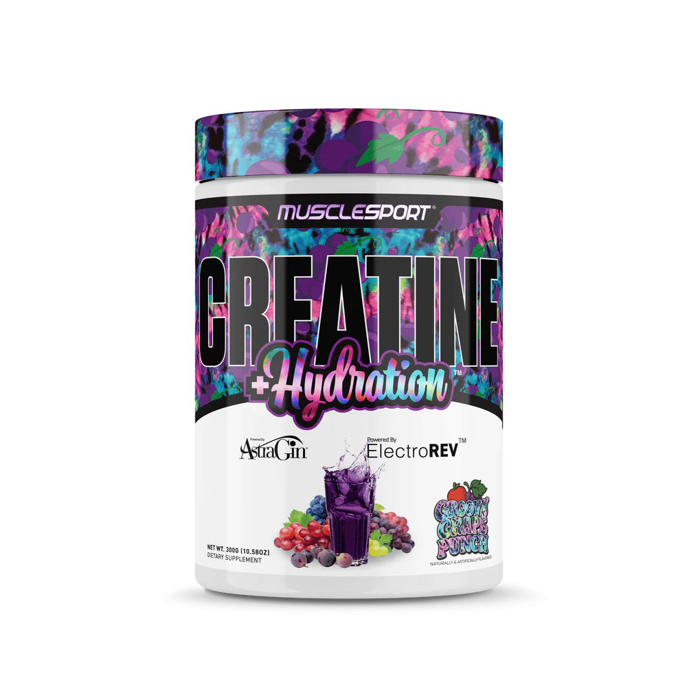 Musclesport Creatine+Hydration™ Groovy Grape 300Grams
