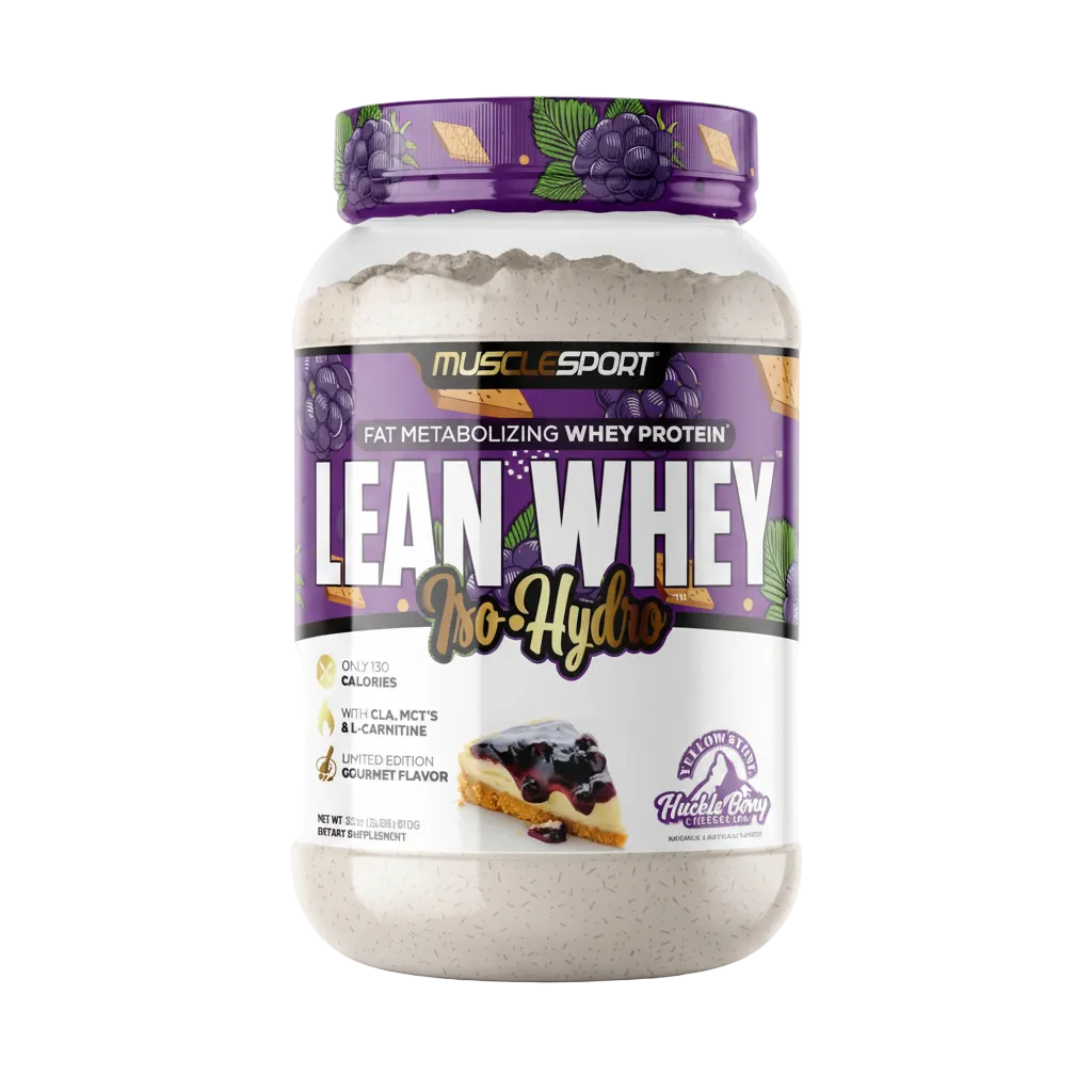 Musclesport Lean Whey Iso Hydro Gourmet Protein Huckleberry Cheesecake 2lb