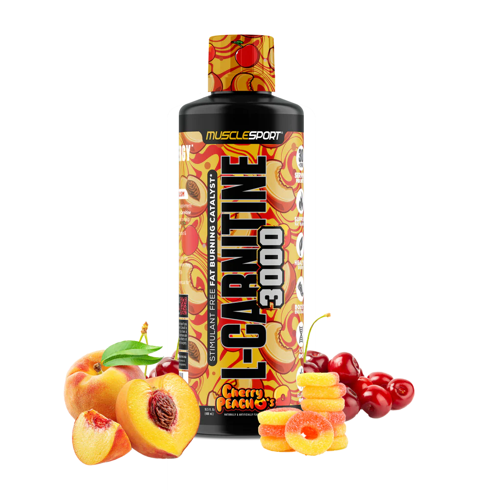 Musclesport L-Carnitine 3000 Cherry Peach O's 16.5oz Liquid