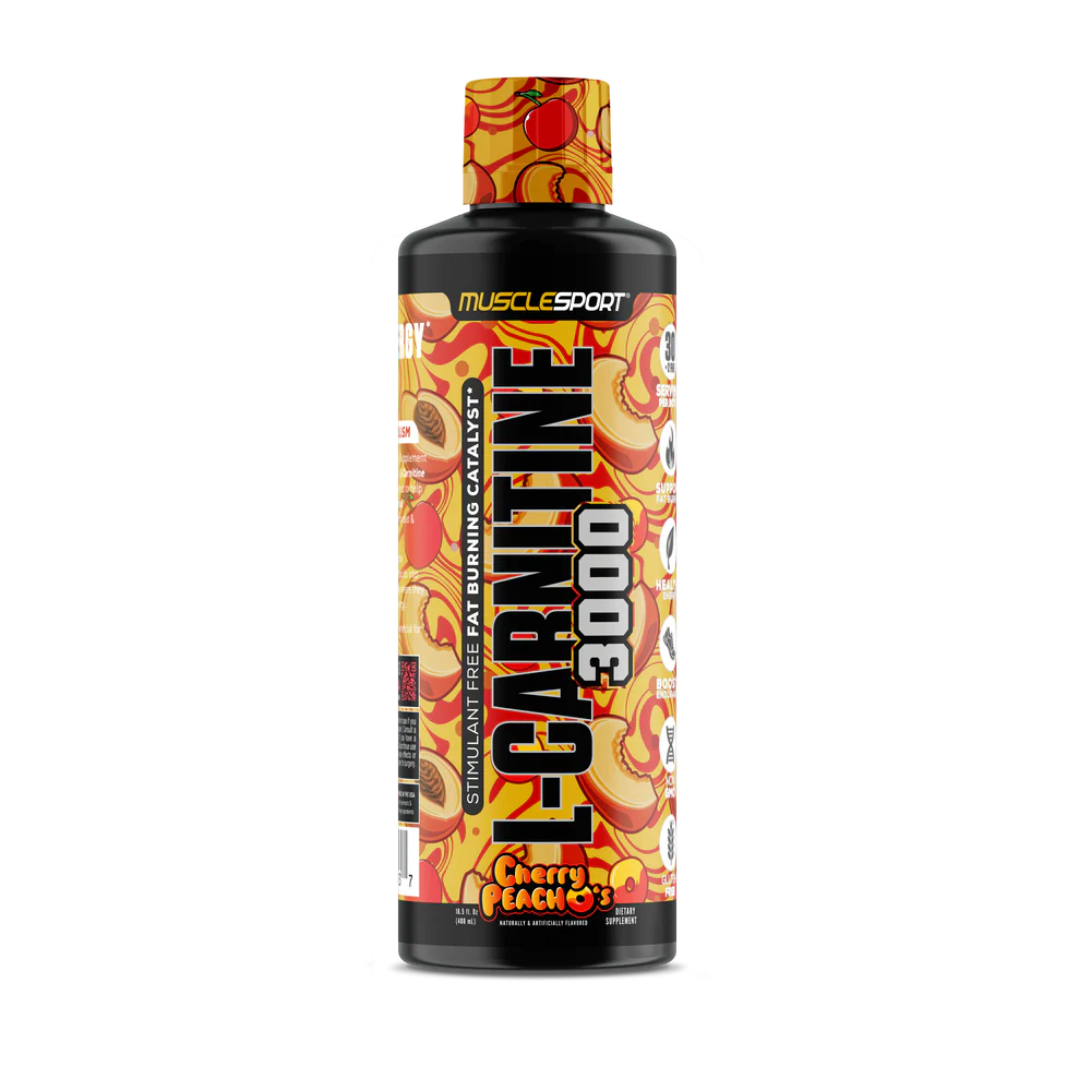 Musclesport L-Carnitine 3000 Cherry Peach O's 16.5oz Liquid