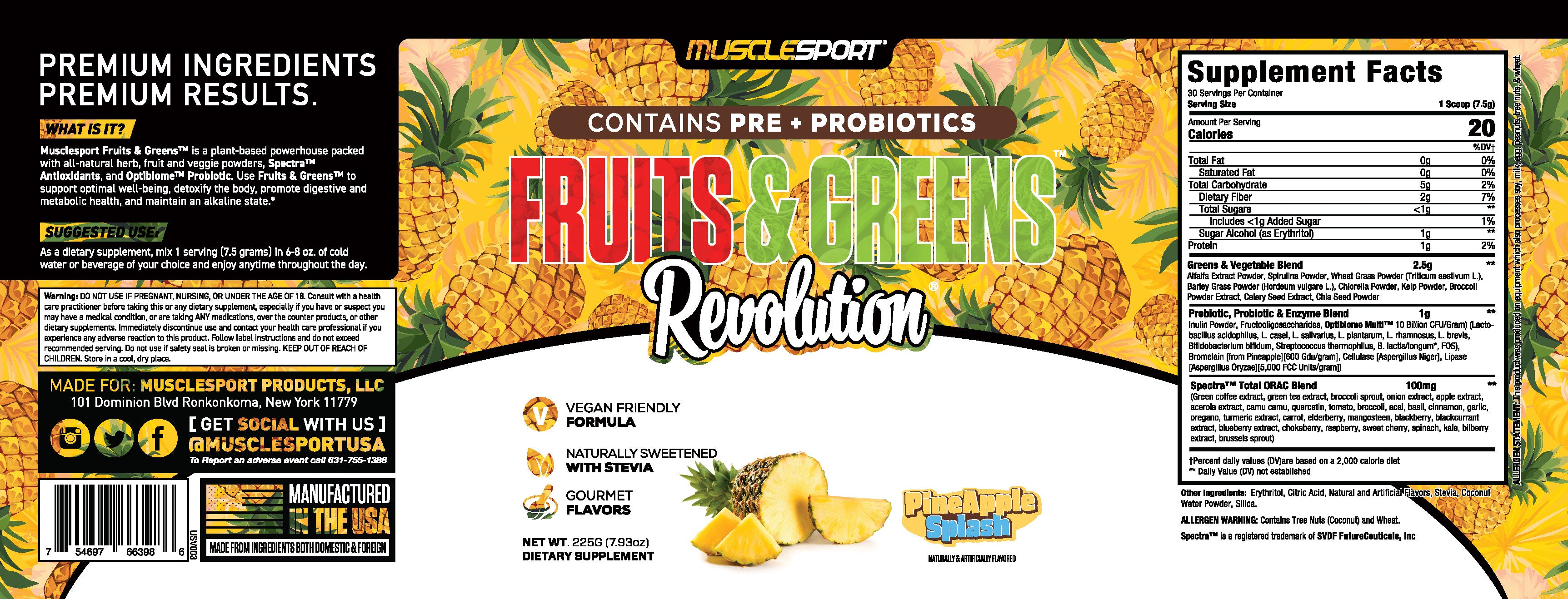 Musclesport Fruits & Greens Peach Mango