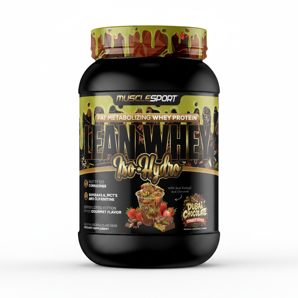 Musclesport Lean Whey Iso Hydro Gourmet Protein Dubai Chocolate "Street Style" 2lb
