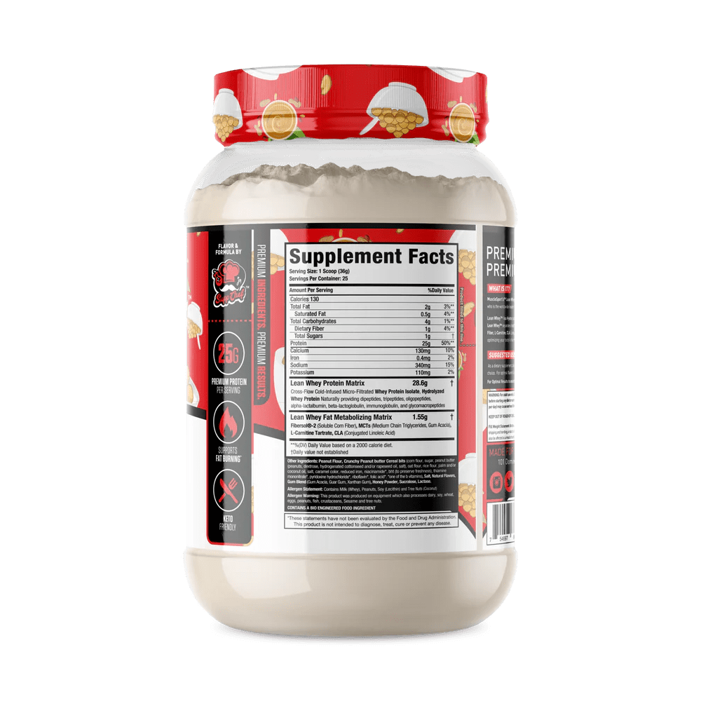 Musclesport Lean Whey Iso Hydro Gourmet Protein Peanut Butter Crunch 2lb