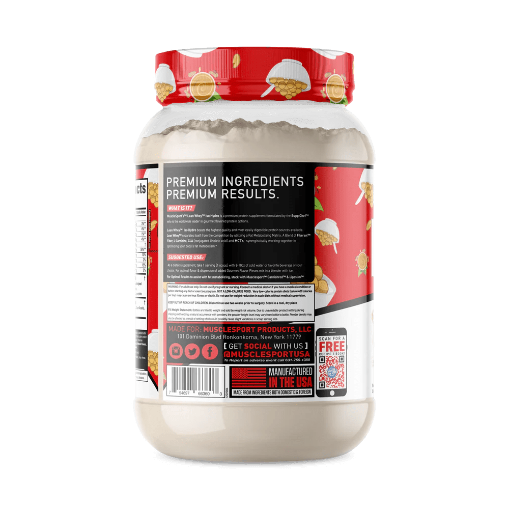 Musclesport Lean Whey Iso Hydro Gourmet Protein Peanut Butter Crunch 2lb