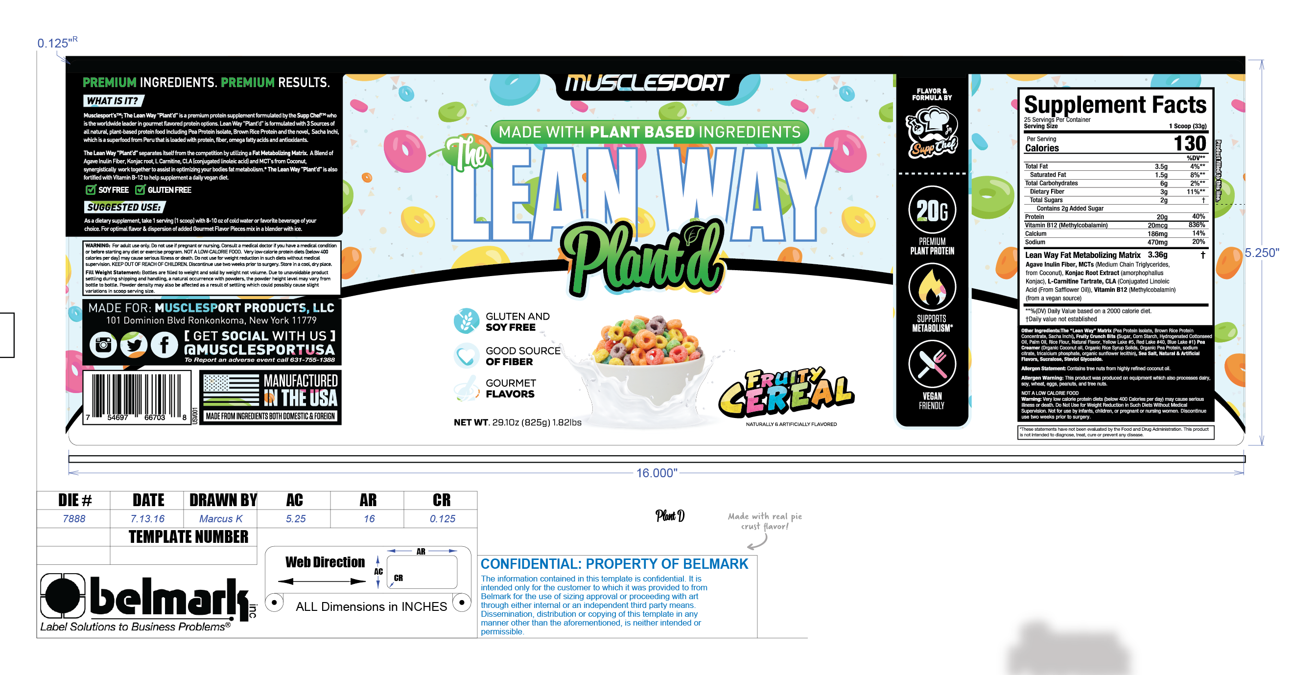 Musclesport The Lean Way Plant'd Fruity Cereal - Plant Based