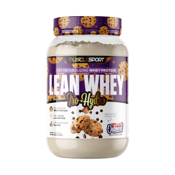 Musclesport Lean Whey Iso Hydro Gourmet Protein Chocolate Chip Oatmeal Cookies 2lb