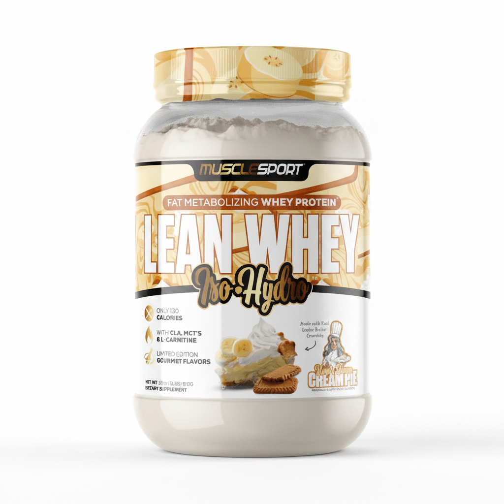 Musclesport Lean Whey Iso Hydro Gourmet Protein Nana's Banana Cream 2lb