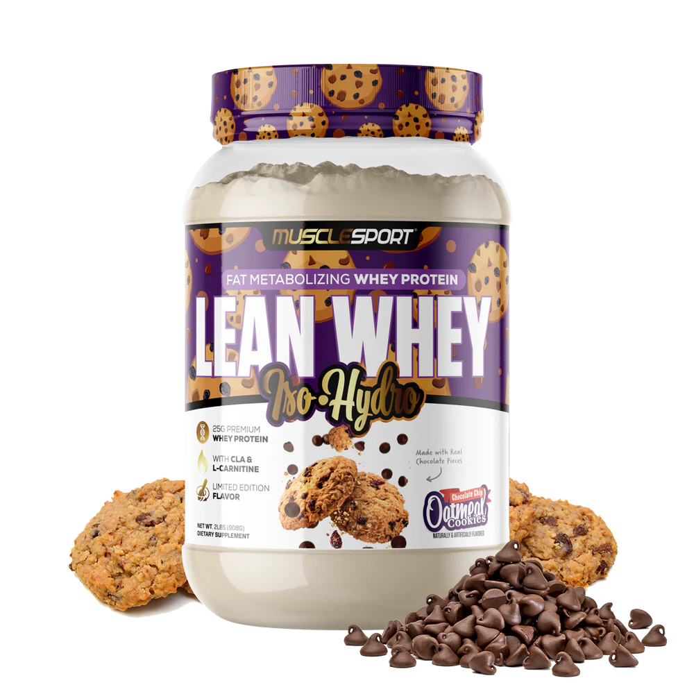 Musclesport Lean Whey Iso Hydro Gourmet Protein Chocolate Chip Oatmeal Cookies 2lb