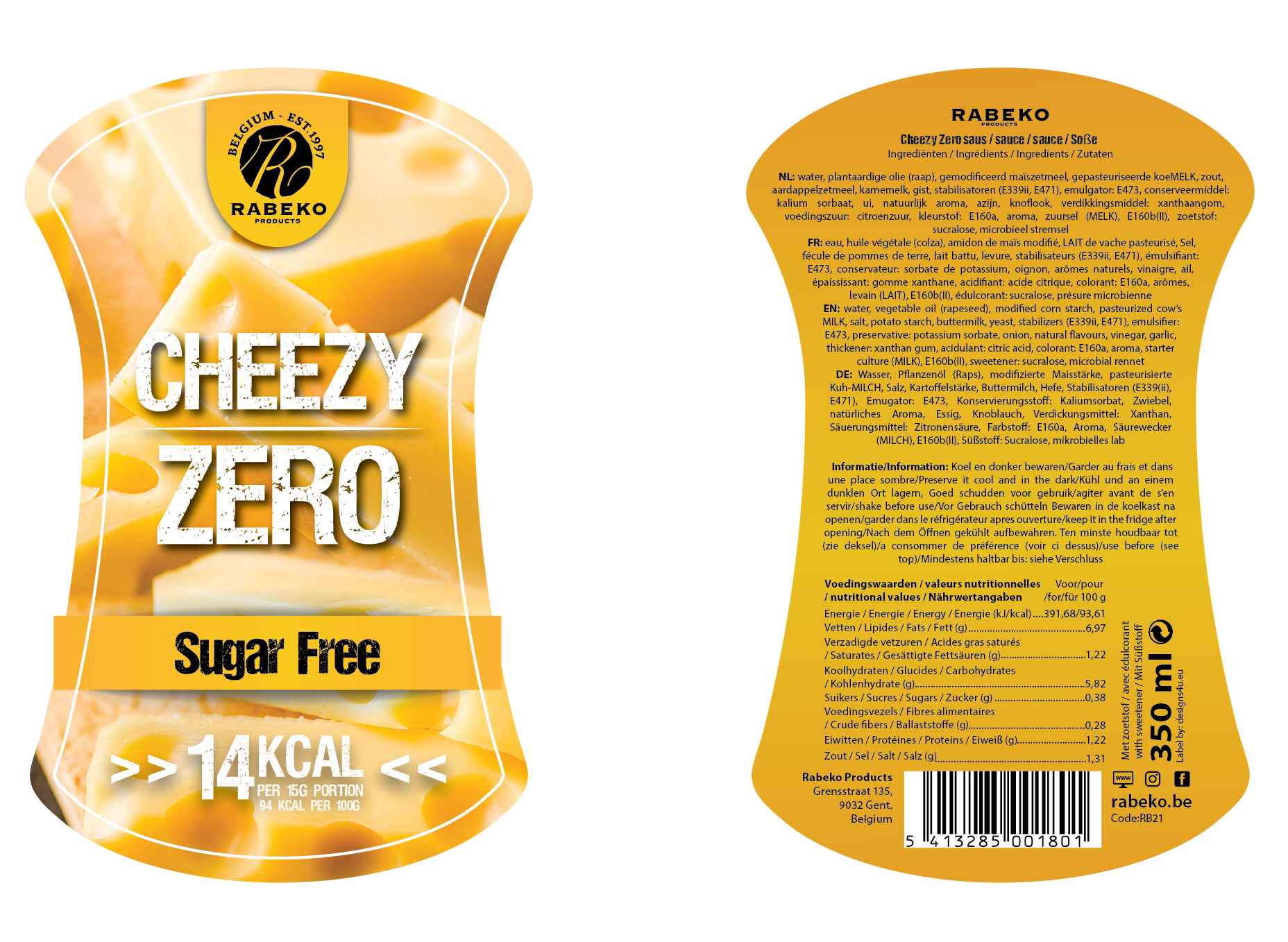 Rabeko Zero Cheezy Sauce 350ml