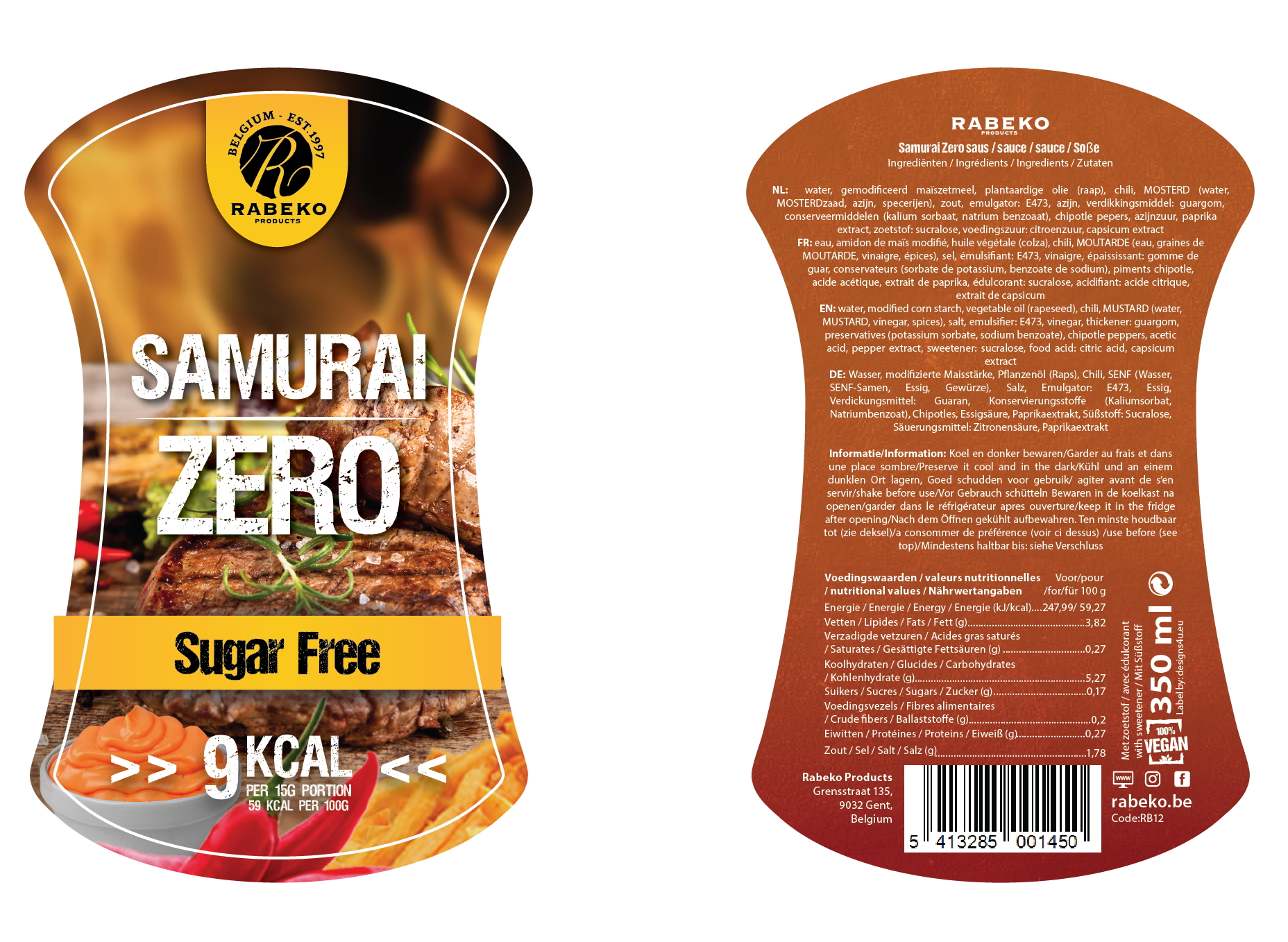 Rabeko Zero Samurai Sauce 350ml