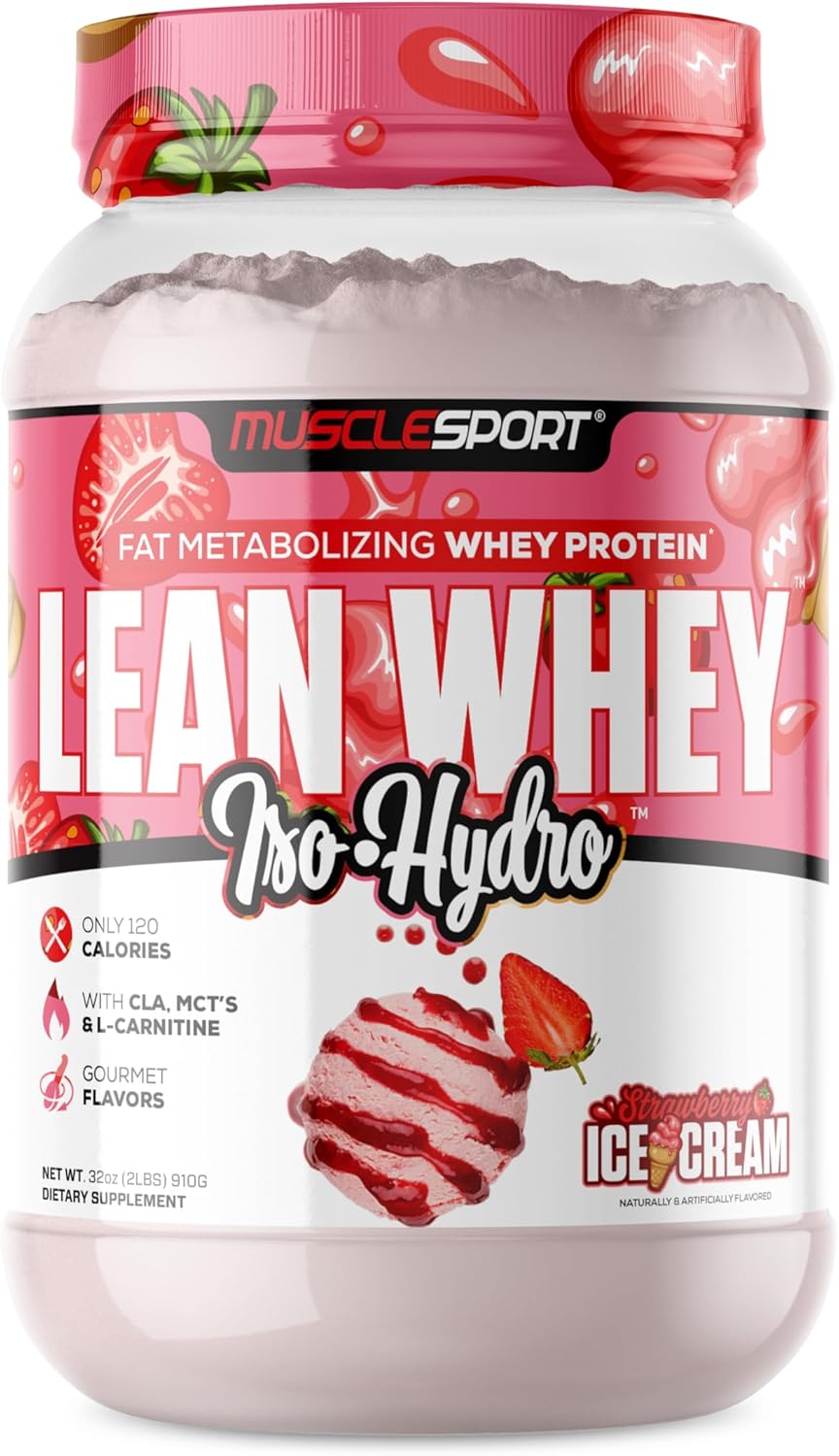 Musclesport Lean Whey Iso Hydro Gourmet Protein Strawberry 2lb